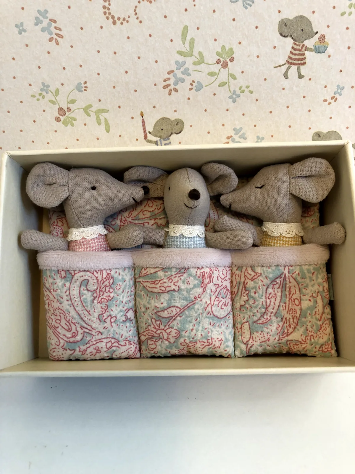 Triplets, baby mice in matchbox - checker