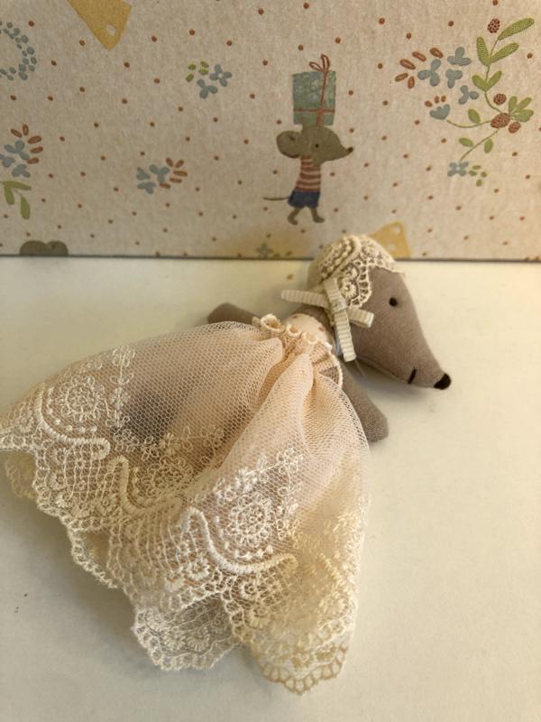 Baby mouse in gown